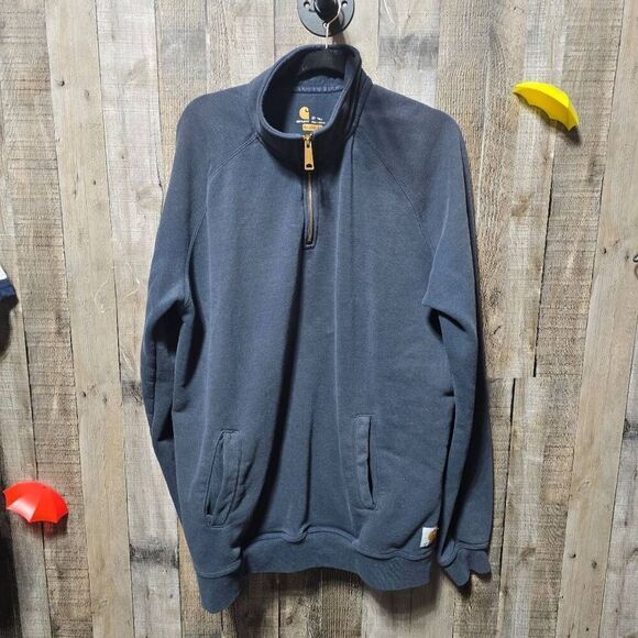 Carhartt Vintage Y2K Navy 1/4 Zip Sweatshirt Pullover - Picture 1 of 5